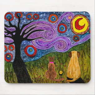 Cute and Colorful Dog and Cat Muismat