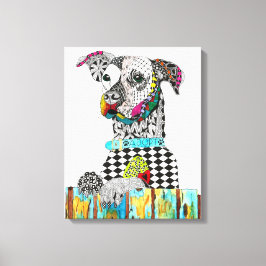 Cute and Colorful Dog Canvas 16 x 20 inch Afdruk