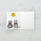 Cute and Colorful Dog & Cat Wenskaart Bedankkaart (Binnen)