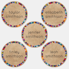 Cute and Colorful Elegant Personant Name School Labels