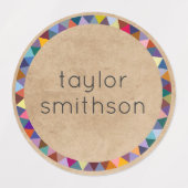 Cute and Colorful Elegant Personant Name School Labels (Design 1)