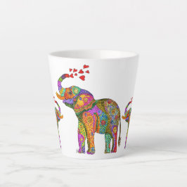 Cute and Colorful Elephant Latte Mok