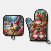 Cute and Colorful Elves Ovenwant & Pannenlap Set (Voorkant)