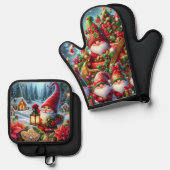 Cute and Colorful Elves Ovenwant & Pannenlap Set (Voorkant / Achterkant)