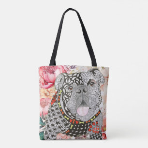 Cute and Colorful English Bulldog Canvas tas