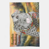 Cute and Colorful English Bulldog Kitchen Towel Theedoek (Verticaal)