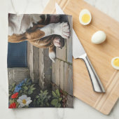 Cute and Colorful English Bulldog Theedoek (Quarter Fold)