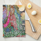 Cute and Colorful English Setter Kitchen Towel Theedoek (Quarter Fold)