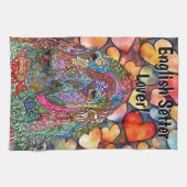 Cute and Colorful English Setter Kitchen Towel Theedoek (Horizontaal)