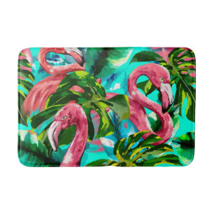 Cute and Colorful Flamingo Bath Mat