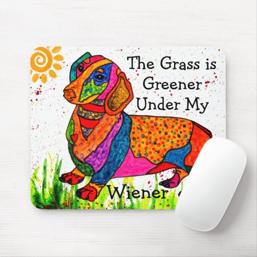 Cute and Colorful Funny Dachshund Muismat (Met muis)