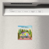 Cute and Colorful Happy Camper Magnet (Insitu (Vaatwasser))