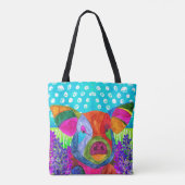Cute and Colorful Happy Pig Canvas tas (Achterkant)