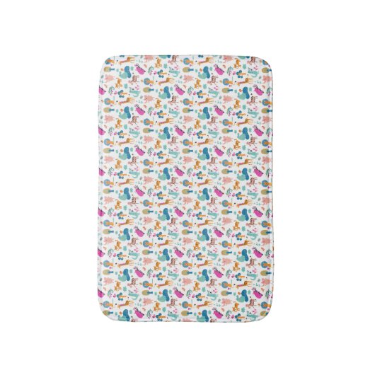 Cute and Colorful Jungle Animals Pattern Badmat (Voorkant Verticaal)