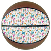 Cute and Colorful Jungle Animals Pattern Basketbal (Voorkant)