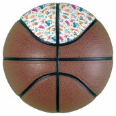 Cute and Colorful Jungle Animals Pattern Basketbal (Rechts)