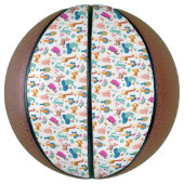 Cute and Colorful Jungle Animals Pattern Basketbal (Verticaal)