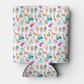 Cute and Colorful Jungle Animals Pattern Blikjeskoeler (Voorkant)