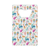 Cute and Colorful Jungle Animals Pattern Creditkaart Flessenopener (Achterkant)