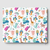 Cute and Colorful Jungle Animals Pattern Gastenboek (Achterkant)