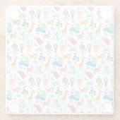 Cute and Colorful Jungle Animals Pattern Glazen Onderzetter (Achterkant)