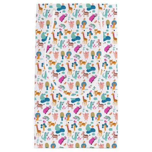 Cute and Colorful Jungle Animals Pattern Klein Cadeauzakje (Voorkant)