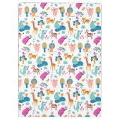 Cute and Colorful Jungle Animals Pattern Klembord (Achterkant)