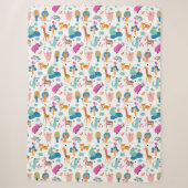 Cute and Colorful Jungle Animals Pattern Sherpa Deken (Voorkant)