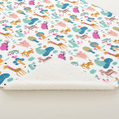 Cute and Colorful Jungle Animals Pattern Sherpa Deken (3/4)