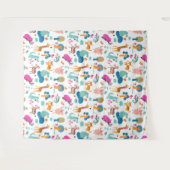 Cute and Colorful Jungle Animals Pattern Wandkleed (Voorkant (horizontaal))