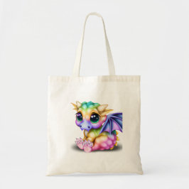 Cute and Colorful Kawaii Baby Dargon Tote Bag
