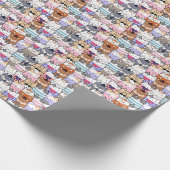 Cute and Colorful Kawaii Cat Pattern Cadeaupapier (Hoek)