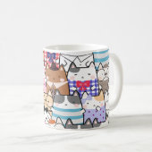 Cute and Colorful Kawaii Cat Pattern Koffiemok (Voorkant rechts)