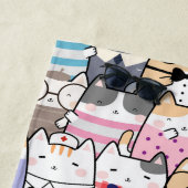 Cute and Colorful Kawaii Cat Pattern Strandlaken (In situ)