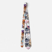Cute and Colorful Kawaii Cat Pattern Stropdas (Achterkant)