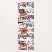 Cute and Colorful Kawaii Cat Pattern Yogamat (Achterkant)