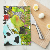 Cute and Colorful Koe Kitchen Towel Theedoek (Quarter Fold)