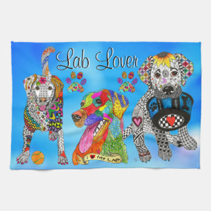 Cute and Colorful Labrador Retriever Kitchen Towel Theedoek