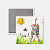 Cute and Colorful Labrador Retriever Magnet 2" (Voorkant / Achterkant)