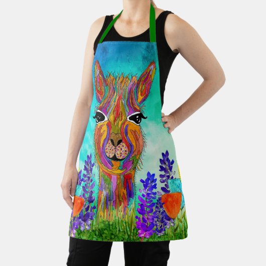 Cute and Colorful Llama Apron Schort (Insitu)