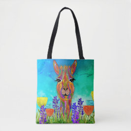 Cute and Colorful Llama Canvas tas