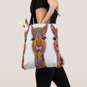 Cute and Colorful Llama Canvas tas (Dichtbij)