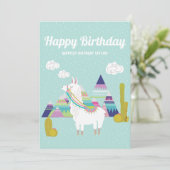 Cute and Colorful Llama Happy Birthday (Staand voorkant)