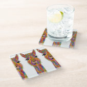 Cute and Colorful Llama Onderzetter (Schuin)