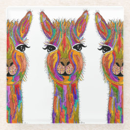 Cute and Colorful Llama Onderzetter