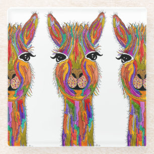 Cute and Colorful Llama Onderzetter