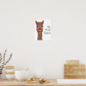 Cute and Colorful Llama Poster 11x14 inch (Keuken)