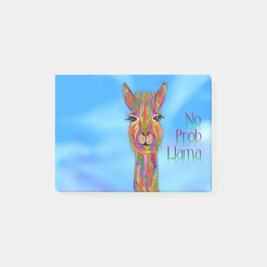 Cute and Colorful No Prob Llama Post-it® Notes (Voorkant)