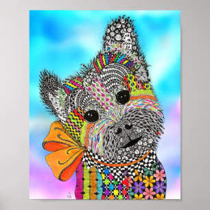 Cute and Colorful Norwich Terrier Poster 8 x 10 in