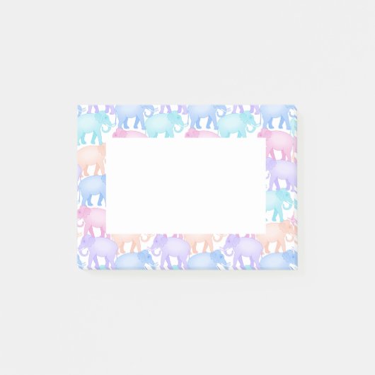 Cute and Colorful Pastel Elephant Pattern Post-it® Notes (Voorkant)